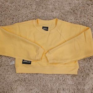 COPY - Daily Drills Crop Sweatshirt, Small, Yellow, New